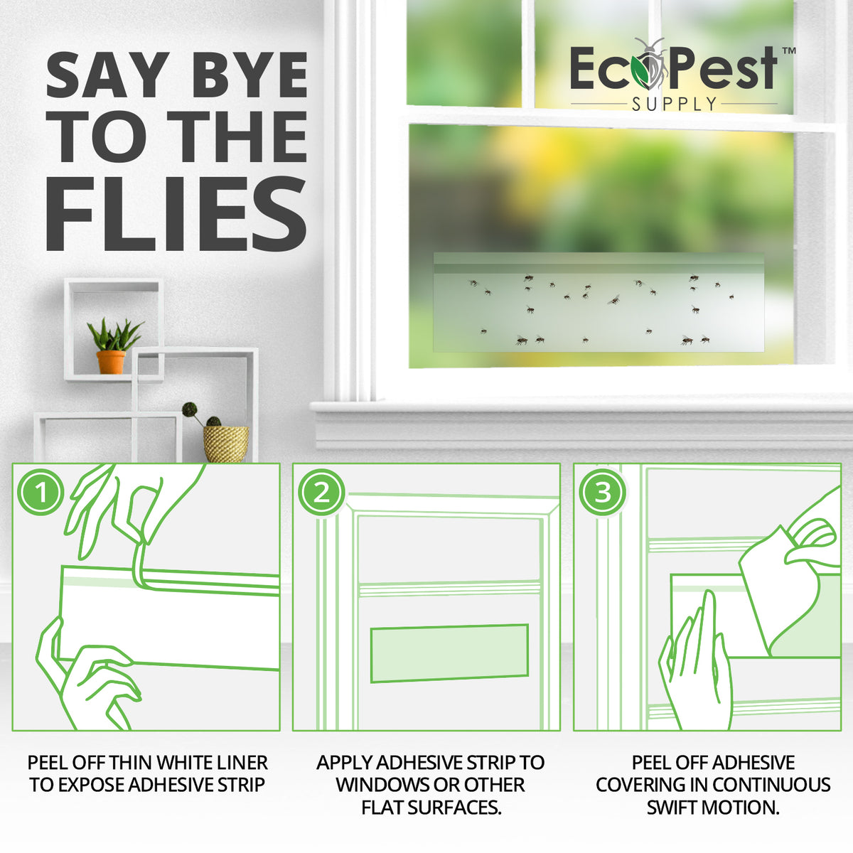 Dr. Killigan's The Fly Inn, Window Fly Traps, Sticky Fly Strip, Indoor  Insect