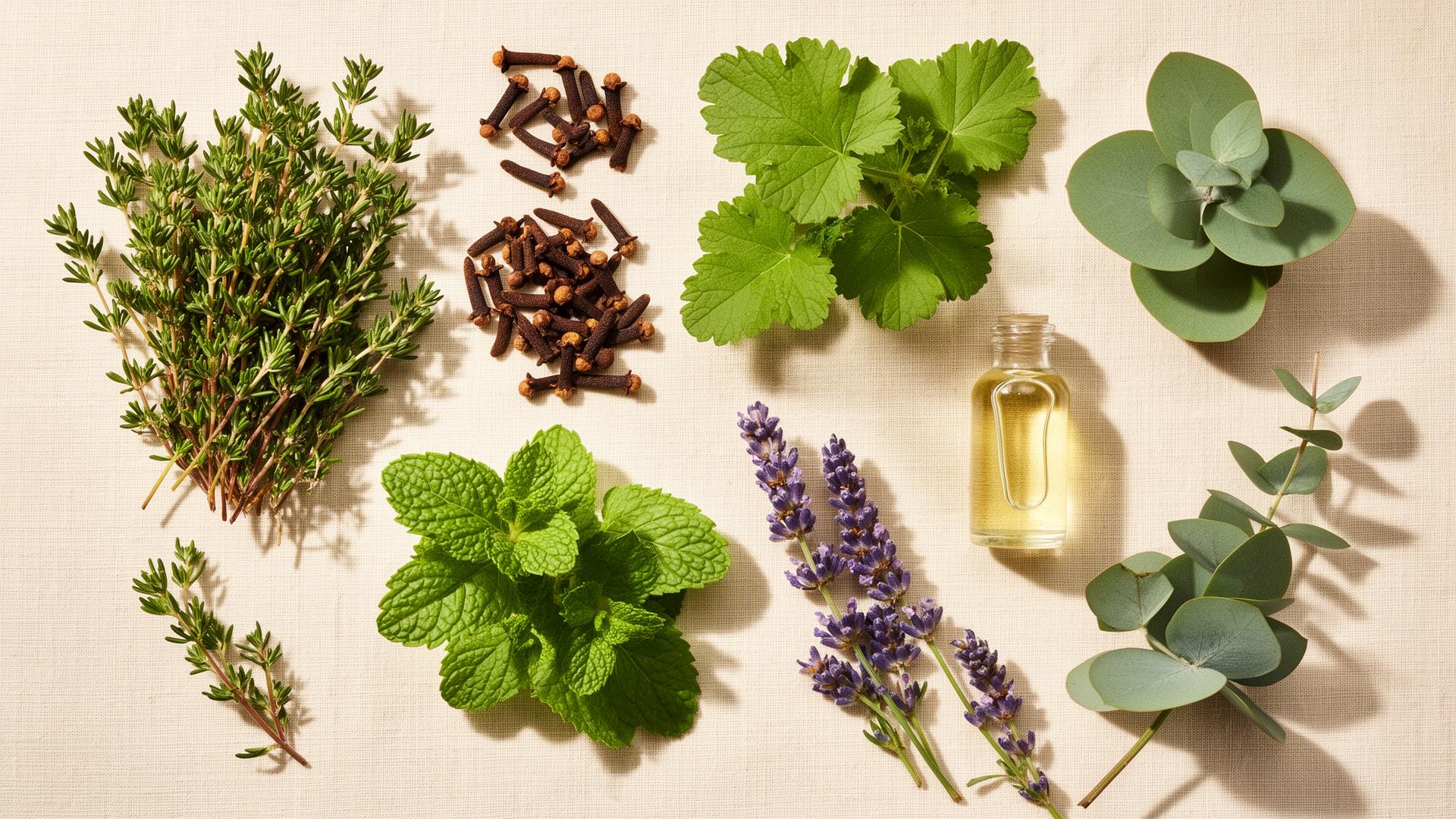Botanical ingredients: thyme, clove, cinnamon, geranium, lavender, and cottonseed