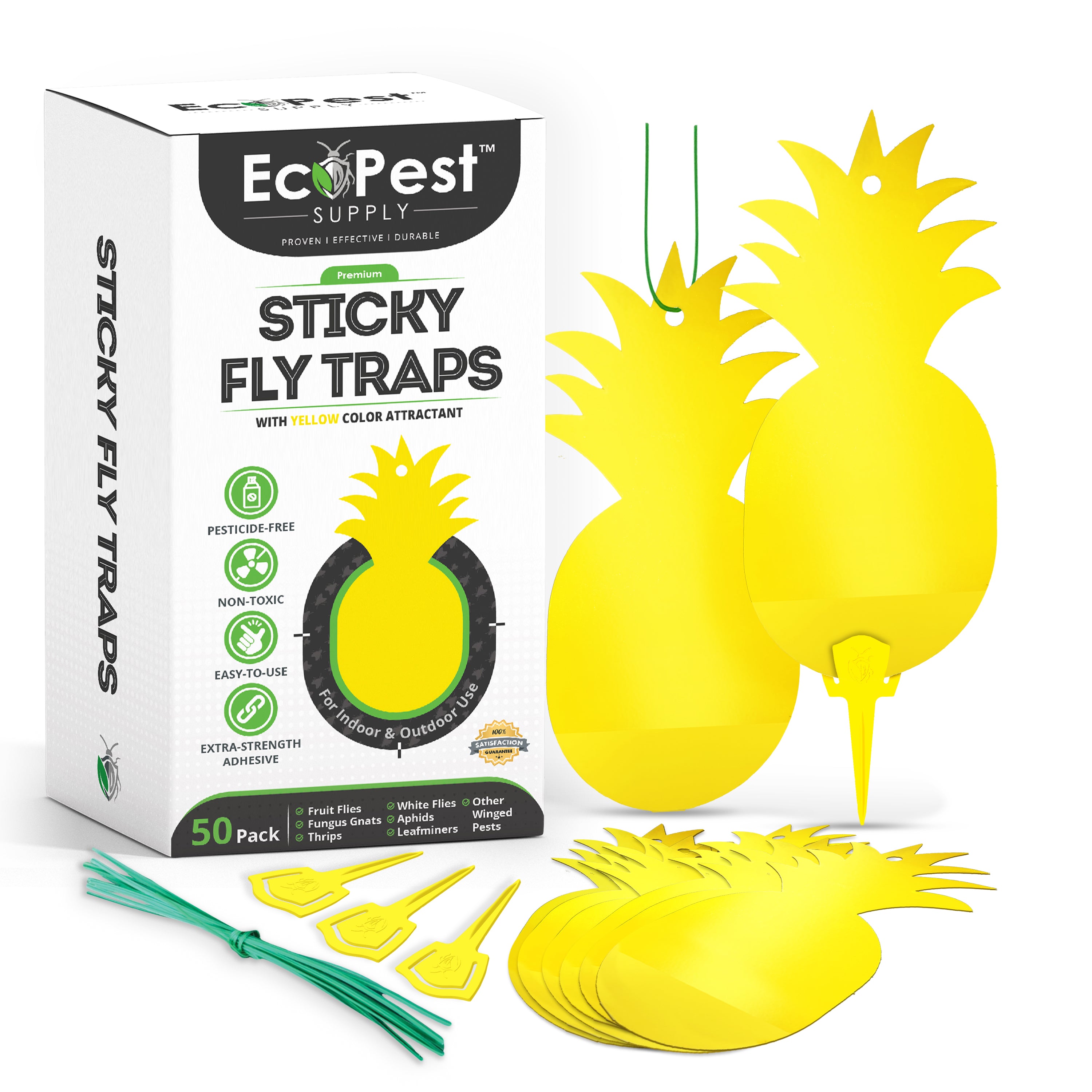 18 Pack Fruit Fly Trap Yellow Sticky Fungus Gnat Killer for Indoor and  Outdoor Plant Insect