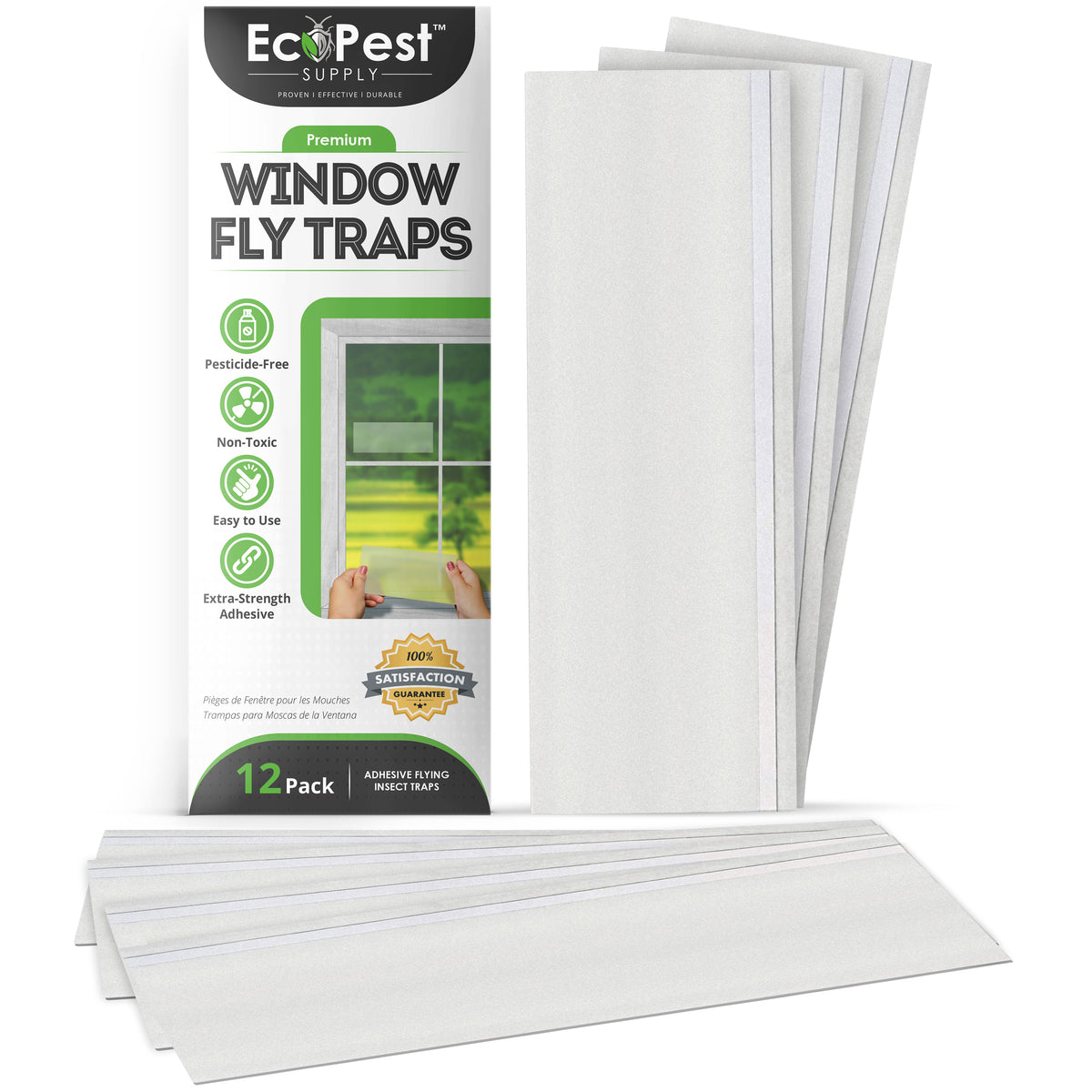 Window Fly Trap 12 Pack Transparent Sticky Fly Strips For Windows